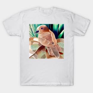 Burlap Bird on A Bow T-Shirt